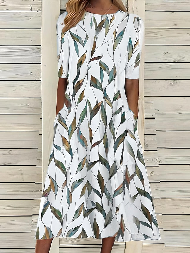 Coastal Bloom Midi Jurk