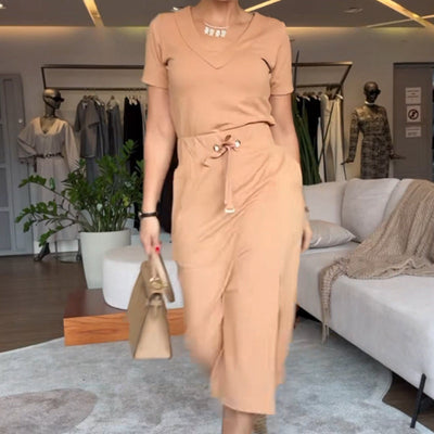 Zhera™ | V-hals top en rok set