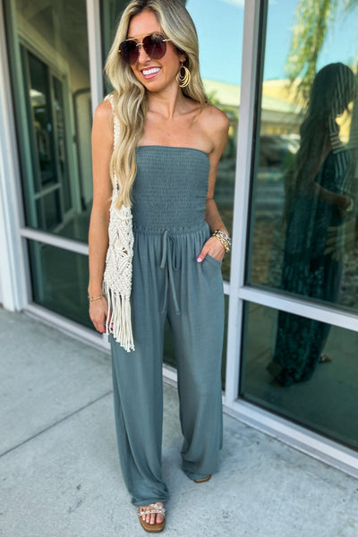 Trendy Jumpsuit met Blote Schouders