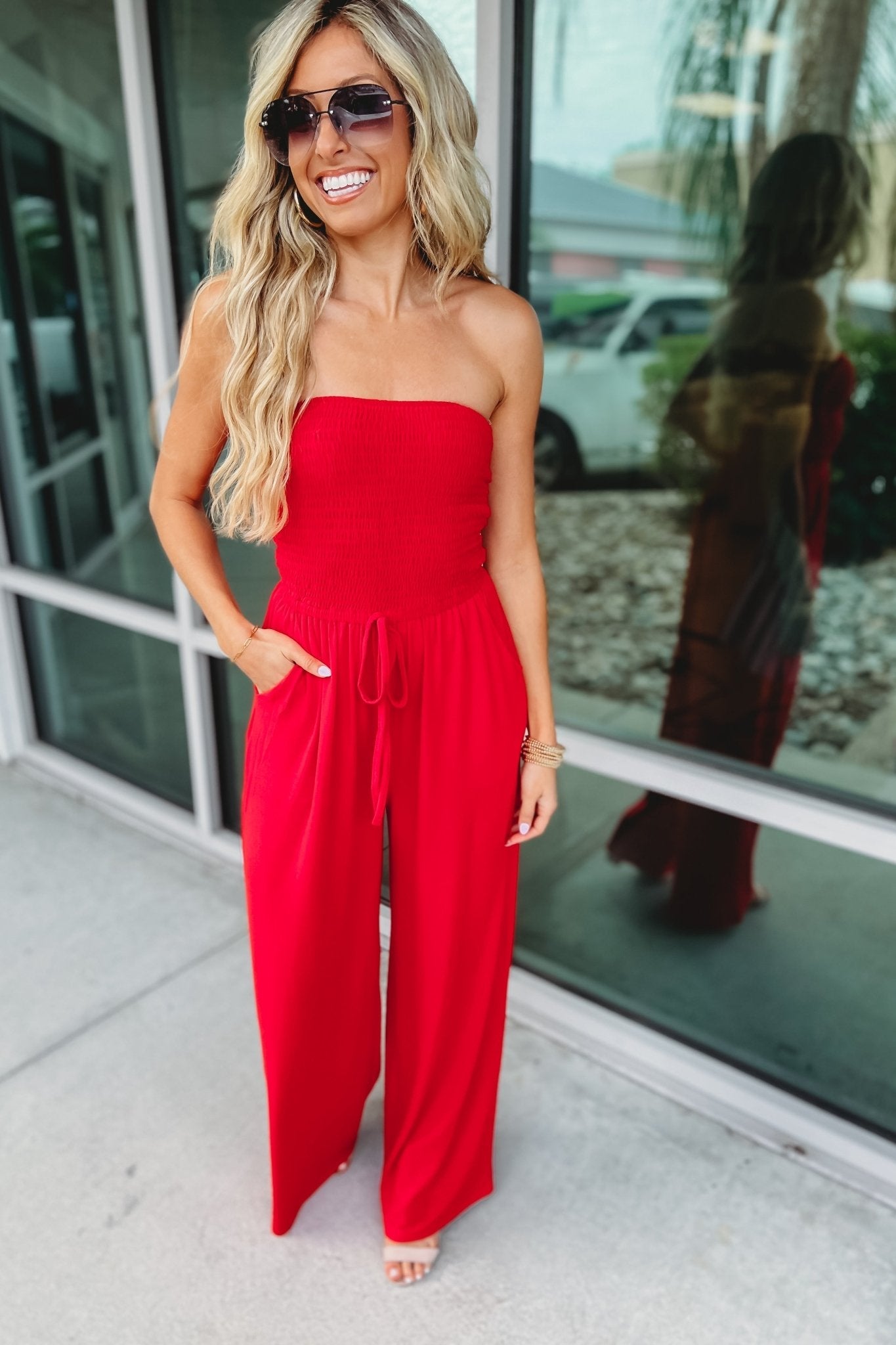 Trendy Jumpsuit met Blote Schouders