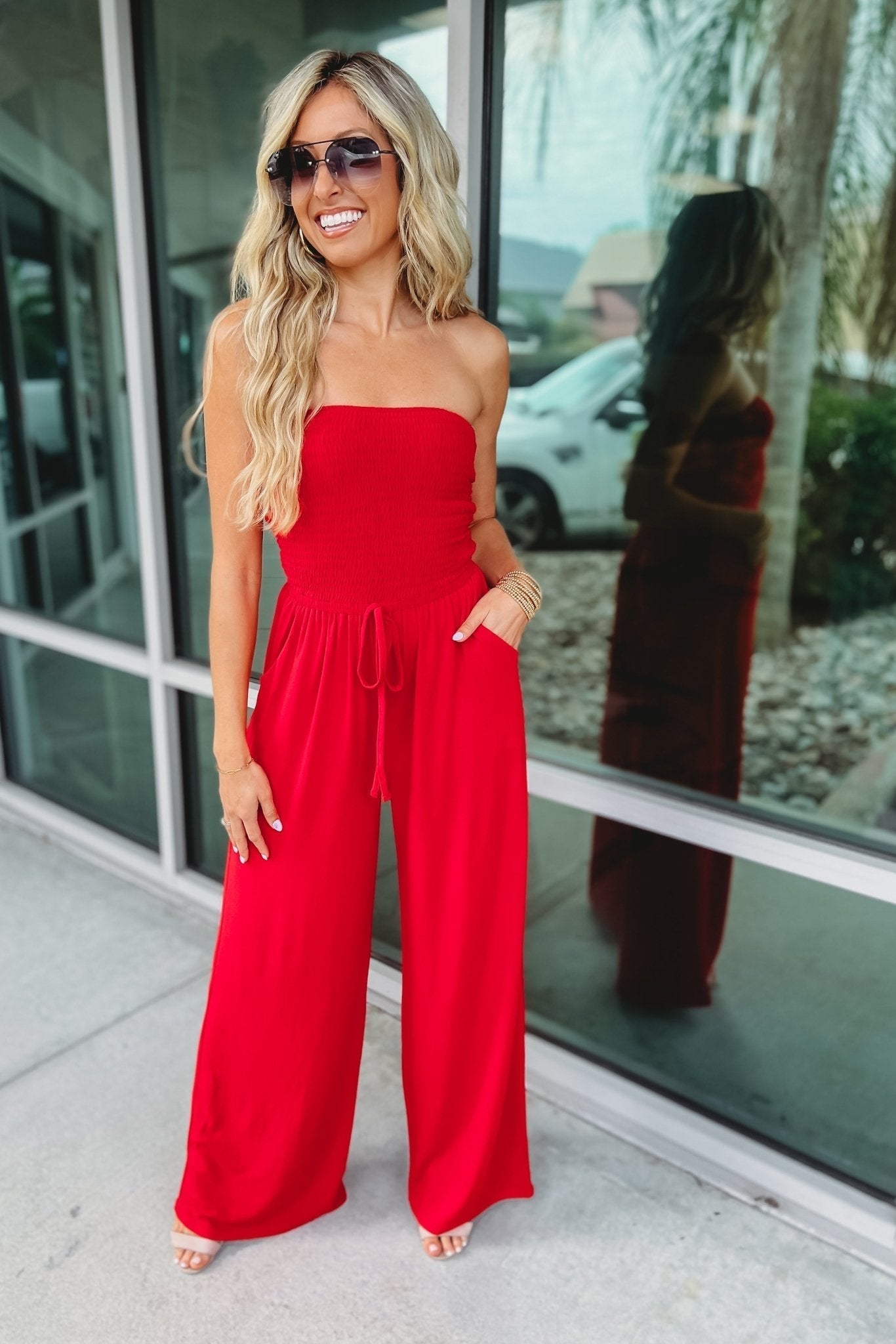 Trendy Jumpsuit met Blote Schouders
