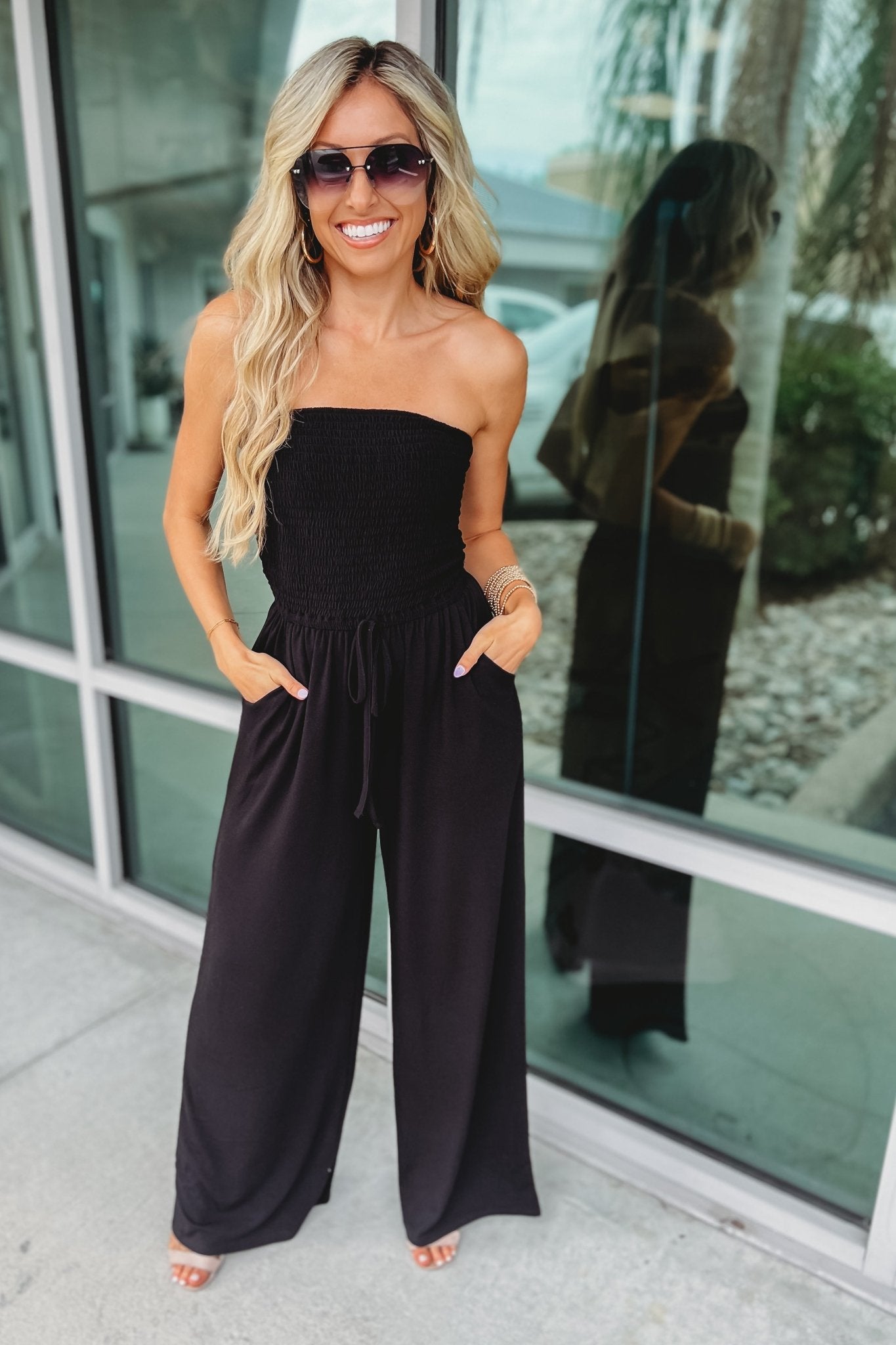 Trendy Jumpsuit met Blote Schouders