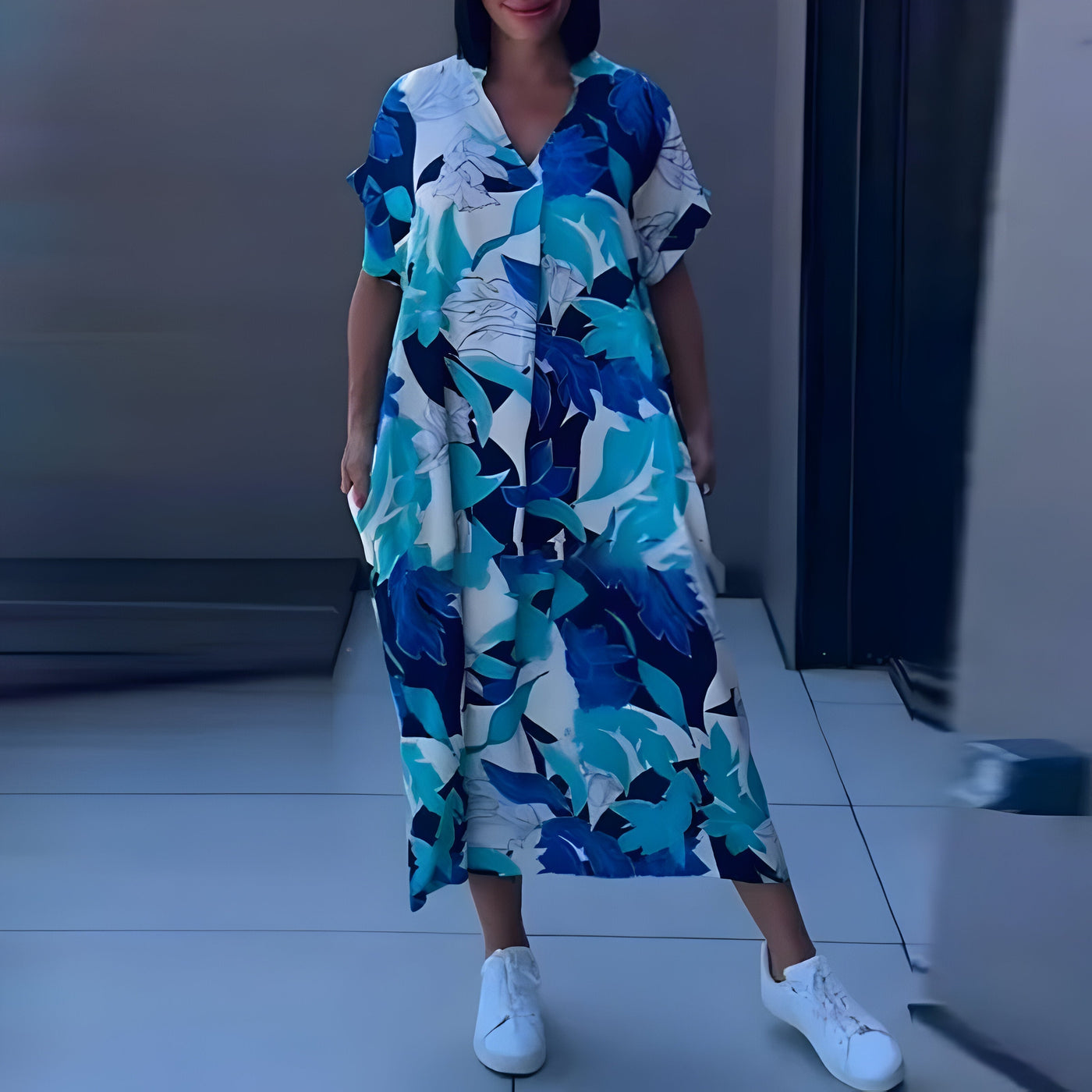 Kleurrijke Print Maxi Jurk