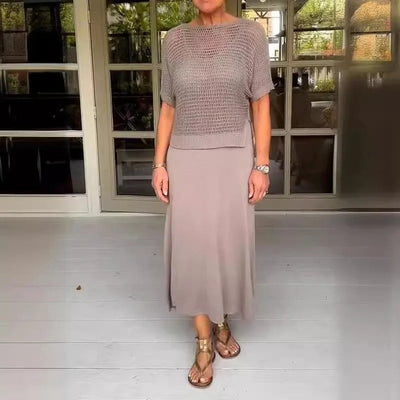 Zomerset met Luchtige Top & Midi Jurk