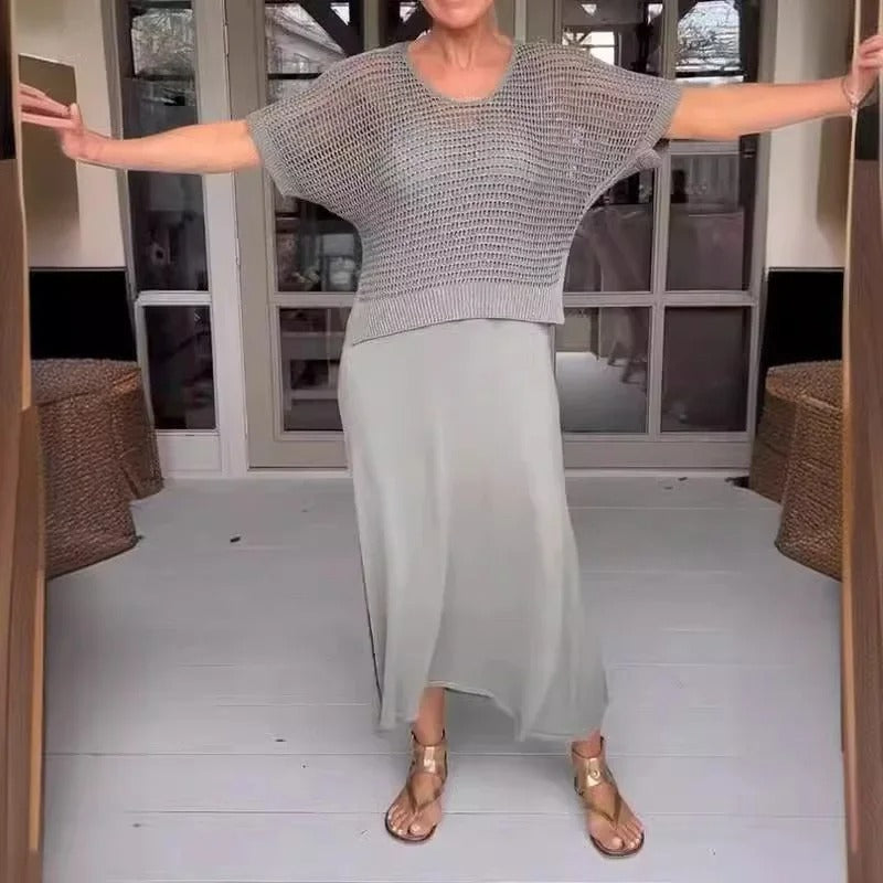 Zomerset met Luchtige Top & Midi Jurk