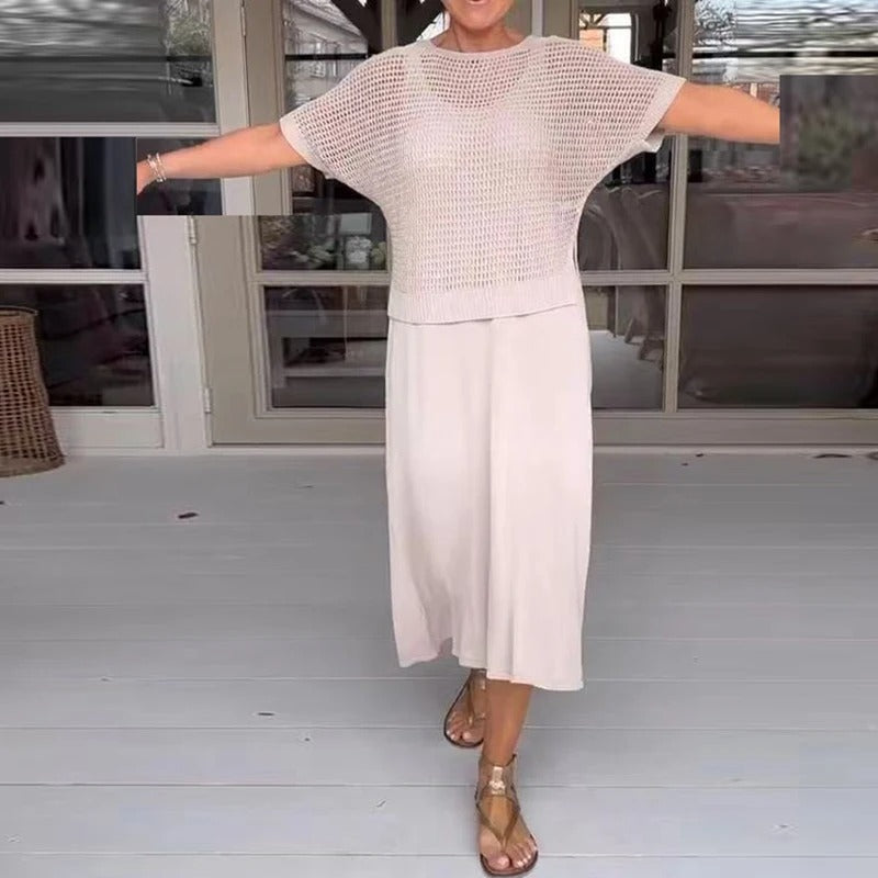 Zomerset met Luchtige Top & Midi Jurk