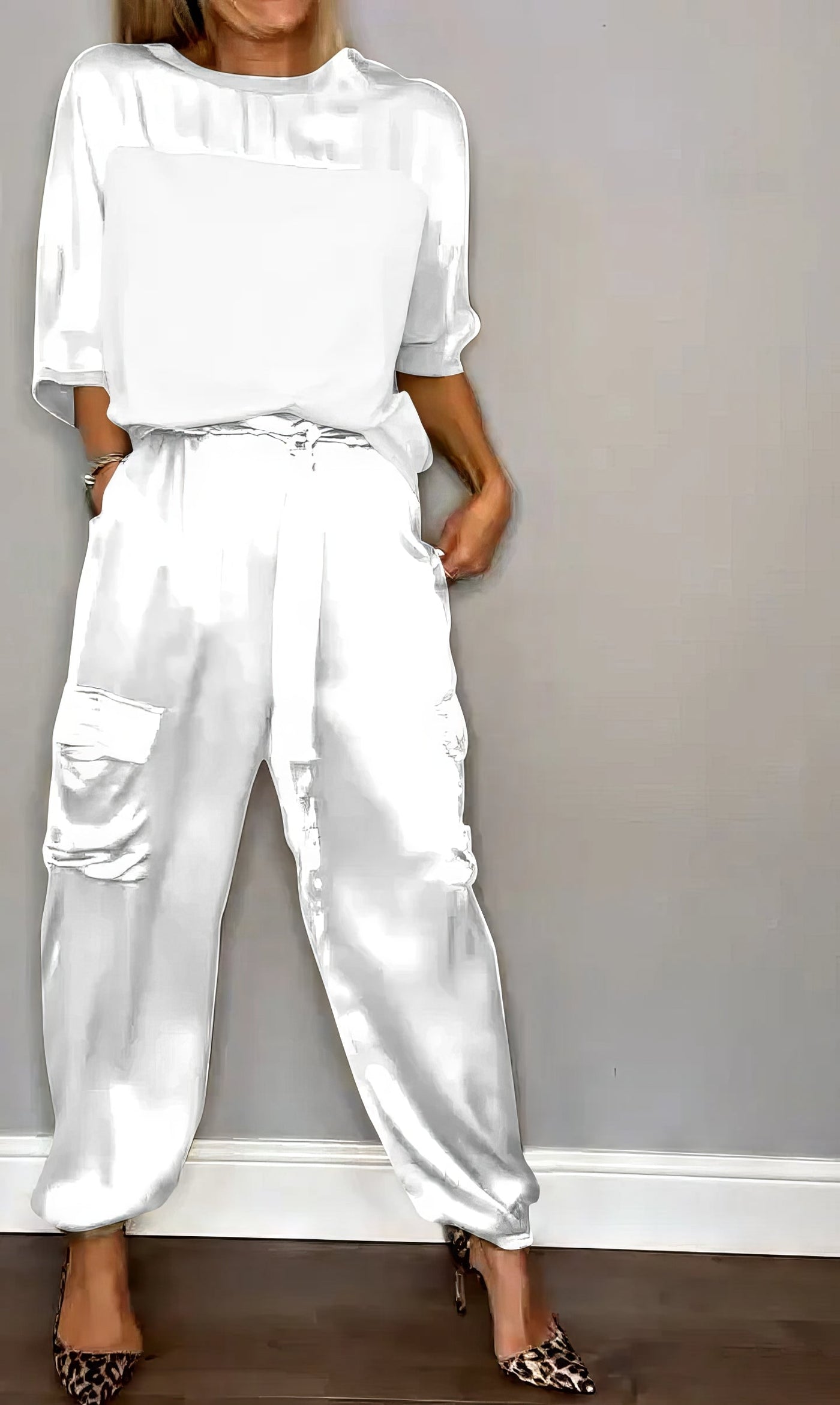 Elegante Satijnen Tweedelige Set