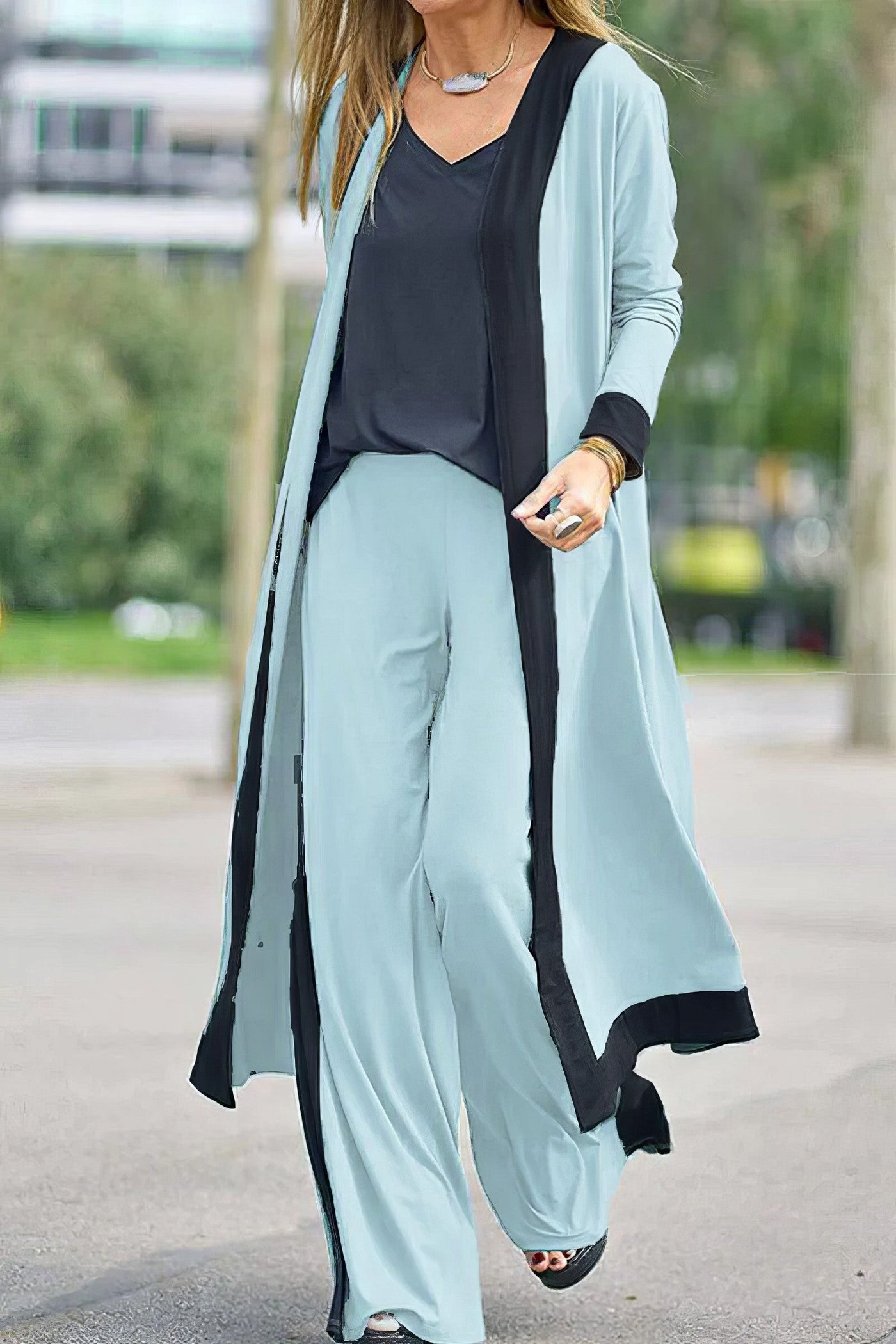 Top & wide-leg broek