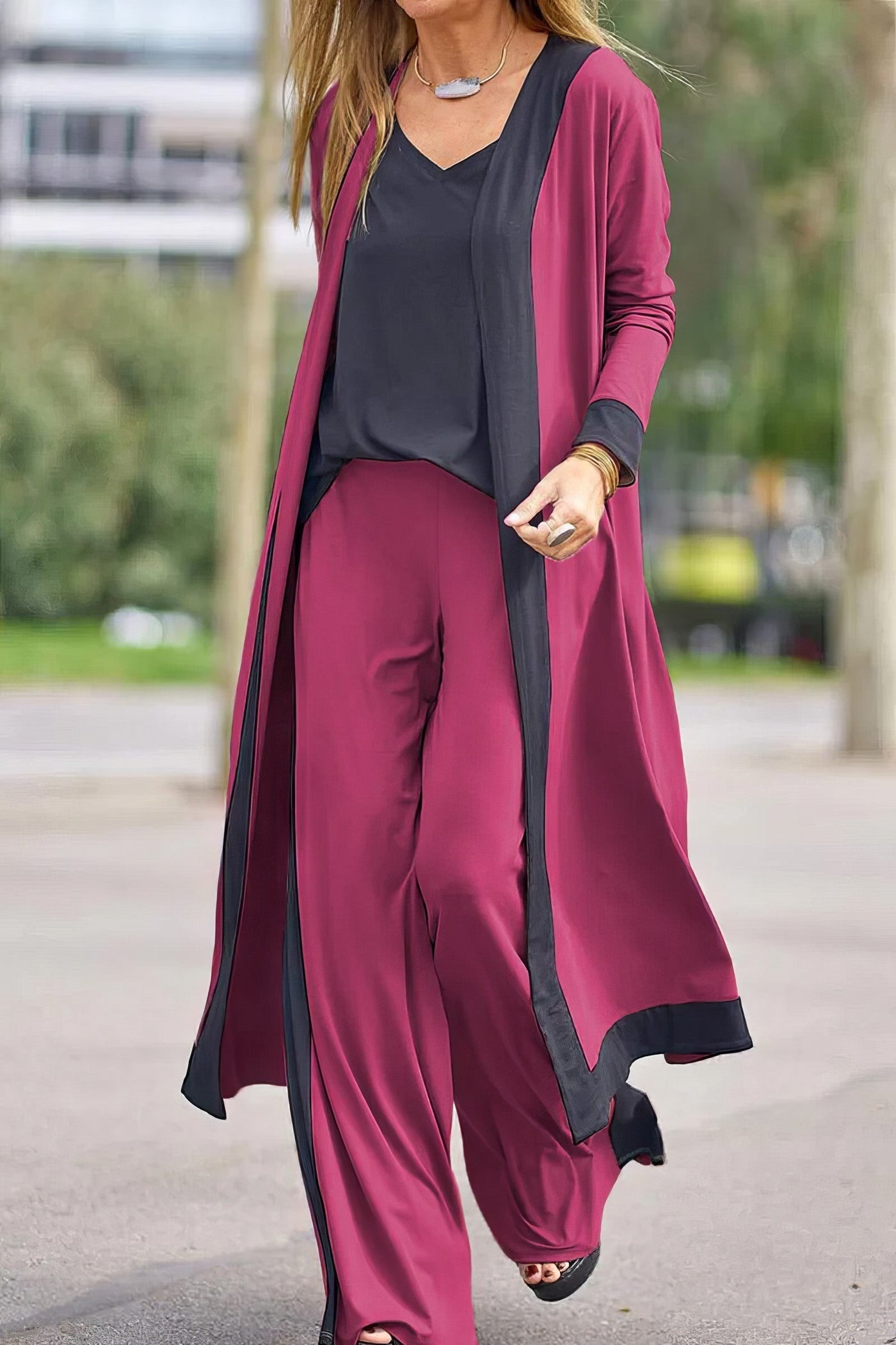 Top & wide-leg broek