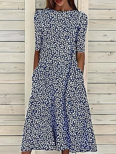 Coastal Bloom Midi Jurk